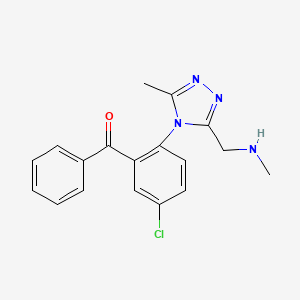 molecular formula C18H17ClN4O B1230638 5-Chloro-2-(3-methyl-5-((methylamino)methyl)-4H-1,2,4-triazole-4-yl)benzophenone CAS No. 38150-32-2