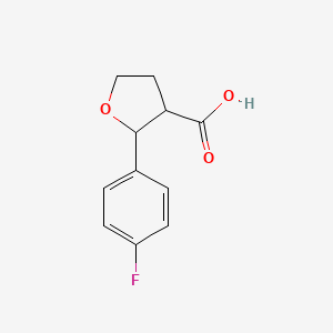 molecular formula C11H11FO3 B12306637 rac-(2R,3R)-2-(4-fluorophenyl)oxolane-3-carboxylic acid, trans 