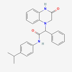 molecular formula C25H25N3O2 B1230679 2-(3-oxo-2,4-dihydroquinoxalin-1-yl)-2-phenyl-N-(4-propan-2-ylphenyl)acetamide 