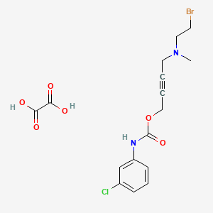 B1230695 4-((2-Bromoethyl)methylamino)-2-butynyl N-(3-chlorophenyl)carbamate oxalate CAS No. 123567-35-1