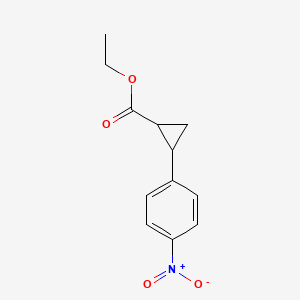 molecular formula C12H13NO4 B12306974 Ethyl 2-(4-nitrophenyl)cyclopropane-1-carboxylate 