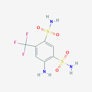 molecular formula C7H8F3N3O4S2 B123070 4-Amino-6-(trifluoromethyl)benzene-1,3-disulfonamide CAS No. 654-62-6