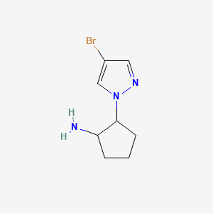 molecular formula C8H12BrN3 B12307009 rac-(1R,2S)-2-(4-bromo-1H-pyrazol-1-yl)cyclopentan-1-amine, cis 