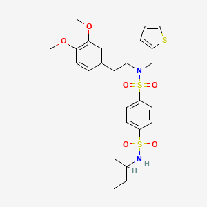 N1-butan-2-yl-N4-[2-(3,4-dimethoxyphenyl)ethyl]-N4-(thiophen-2-ylmethyl)benzene-1,4-disulfonamide