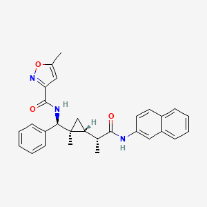 5-methyl-N-[(S)-[(1S,2R)-1-methyl-2-[(2R)-1-(2-naphthalenylamino)-1-oxopropan-2-yl]cyclopropyl]-phenylmethyl]-3-isoxazolecarboxamide