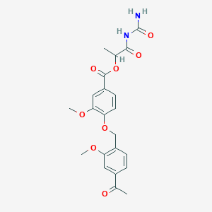 4-[(4-Acetyl-2-methoxyphenyl)methoxy]-3-methoxybenzoic acid [1-(carbamoylamino)-1-oxopropan-2-yl] ester