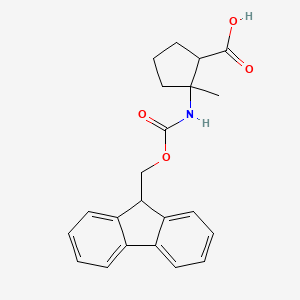 molecular formula C22H23NO4 B12307113 Rac-(1r,2s)-2-({[(9h-fluoren-9-yl)methoxy]carbonyl}amino)-2-methylcyclopentane-1-carboxylic acid 