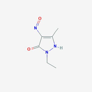 molecular formula C6H9N3O2 B123072 2-ethyl-5-methyl-4-nitroso-1H-pyrazol-3-one CAS No. 156543-41-8