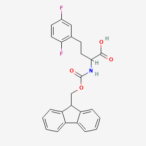 molecular formula C25H21F2NO4 B12307236 (R)-4-(2,5-Difluoro-phenyl)-2-(9H-fluoren-9-ylmethoxycarbonylamino)-butyric acid 