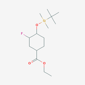 molecular formula C15H29FO3Si B12307292 ethyl(1R,3S,4S)-4-((tert-butyldimethylsilyl)oxy)-3-fluorocyclohexane-1-carboxylate 