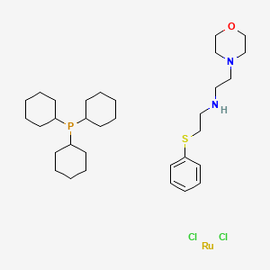 molecular formula C32H55Cl2N2OPRuS B12307398 Dichloro[N-[2-(phenylthio-kappaS)ethyl]-[4-morpholineethanamine-kappaNN1,kappaN1](tricyclohexylphosphine)ruthenium(II) 