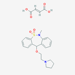 molecular formula C20H24N2O3S.C4H4O4 B123074 (E)-But-2-enedioic acid;6-methyl-11-(2-pyrrolidin-1-ylethoxy)-11H-benzo[c][1,2]benzothiazepine 5,5-dioxide CAS No. 155444-09-0