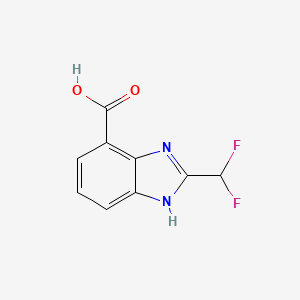 molecular formula C9H6F2N2O2 B12307430 2-(difluoromethyl)-1H-1,3-benzodiazole-4-carboxylic acid 