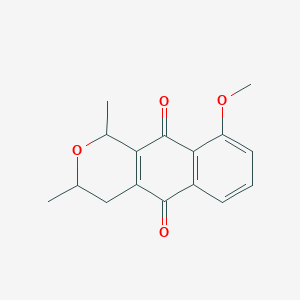 molecular formula C16H16O4 B12307461 9-methoxy-1,3-dimethyl-3,4-dihydro-1H-benzo[g]isochromene-5,10-dione 