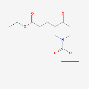 molecular formula C15H25NO5 B12307476 3-(2-Ethoxycarbonyl-ethyl)-4-oxo-piperidine-1-carboxylic acid tert-butyl ester CAS No. 848410-27-5