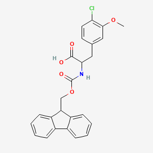 molecular formula C25H22ClNO5 B12307485 3-(4-chloro-3-methoxyphenyl)-2-(9H-fluoren-9-ylmethoxycarbonylamino)propanoic acid 