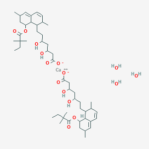 molecular formula C50H84CaO15 B12307625 Calcium;7-[8-(2,2-dimethylbutanoyloxy)-2,6-dimethyl-1,2,6,7,8,8a-hexahydronaphthalen-1-yl]-3,5-dihydroxyheptanoate;trihydrate 