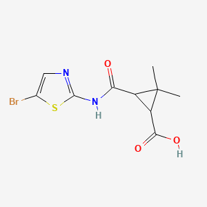 molecular formula C10H11BrN2O3S B12307630 rac-(1R,3S)-3-[(5-bromo-1,3-thiazol-2-yl)carbamoyl]-2,2-dimethylcyclopropane-1-carboxylic acid, cis 