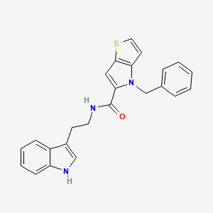molecular formula C24H21N3OS B1230764 N-[2-(1H-indol-3-yl)ethyl]-4-(phenylmethyl)-5-thieno[3,2-b]pyrrolecarboxamide 