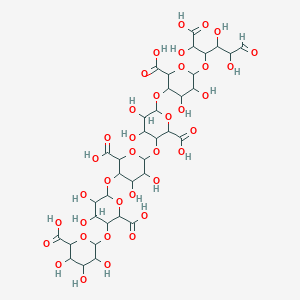 molecular formula C36H50O37 B12307677 6-[2-carboxy-6-[2-carboxy-6-[2-carboxy-6-[2-carboxy-6-(1-carboxy-1,3,4-trihydroxy-5-oxopentan-2-yl)oxy-4,5-dihydroxyoxan-3-yl]oxy-4,5-dihydroxyoxan-3-yl]oxy-4,5-dihydroxyoxan-3-yl]oxy-4,5-dihydroxyoxan-3-yl]oxy-3,4,5-trihydroxyoxane-2-carboxylic acid 
