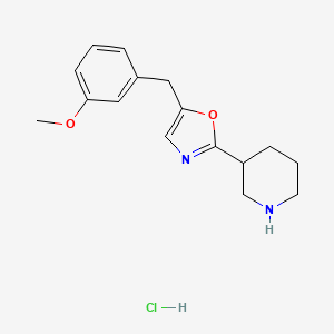 molecular formula C16H21ClN2O2 B12307771 5-(3-Methoxybenzyl)-2-(piperidin-3-yl)oxazole hydrochloride 
