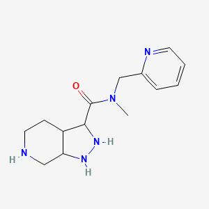 molecular formula C14H21N5O B12307800 N-methyl-N-(pyridin-2-ylmethyl)-2,3,3a,4,5,6,7,7a-octahydro-1H-pyrazolo[3,4-c]pyridine-3-carboxamide 