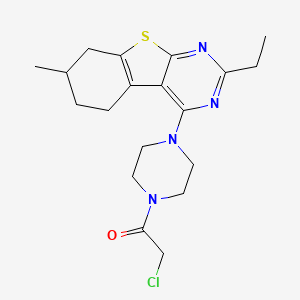 2-Chloro-1-[4-(2-ethyl-7-methyl-5,6,7,8-tetrahydro-[1]benzothiolo[2,3-d]pyrimidin-4-yl)piperazin-1-yl]ethanone