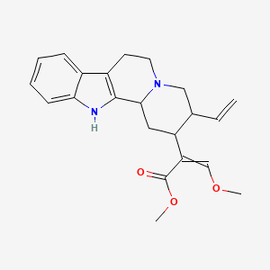 molecular formula C22H26N2O3 B1230786 Methyl 2-(3-ethenyl-1,2,3,4,6,7,12,12b-octahydroindolo[2,3-a]quinolizin-2-yl)-3-methoxyprop-2-enoate 