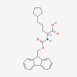 molecular formula C25H29NO4 B12307900 5-cyclopentyl-2-(9H-fluoren-9-ylmethoxycarbonylamino)pentanoic acid 