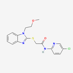 molecular formula C17H17ClN4O2S B1230793 N-(5-chloro-2-pyridinyl)-2-[[1-(2-methoxyethyl)-2-benzimidazolyl]thio]acetamide 