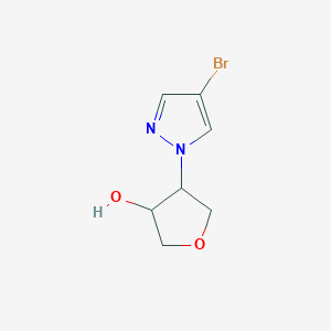molecular formula C7H9BrN2O2 B12307946 rac-(3R,4S)-4-(4-bromo-1H-pyrazol-1-yl)oxolan-3-ol 