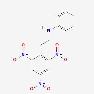 molecular formula C14H12N4O6 B1230797 N-[2-(2,4,6-trinitrophenyl)ethyl]aniline 