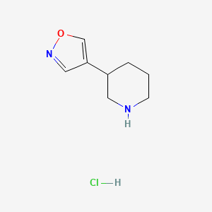 molecular formula C8H13ClN2O B12308011 3-(1,2-Oxazol-4-yl)piperidine hydrochloride 