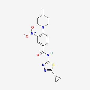 molecular formula C18H21N5O3S B1230802 N-(5-环丙基-1,3,4-噻二唑-2-基)-4-(4-甲基-1-哌啶基)-3-硝基苯甲酰胺 