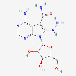 4-amino-7-[(2R,3S,4S,5R)-3,4-dihydroxy-5-(hydroxymethyl)oxolan-2-yl]-6-hydrazinylpyrrolo[2,3-d]pyrimidine-5-carboxamide
