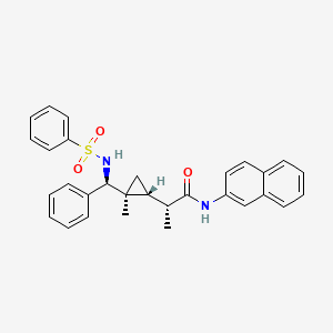 (2R)-2-[(1R,2S)-2-[(S)-benzenesulfonamido(phenyl)methyl]-2-methylcyclopropyl]-N-(2-naphthalenyl)propanamide