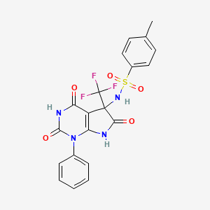 4-methyl-N-[2,4,6-trioxo-1-phenyl-5-(trifluoromethyl)-7H-pyrrolo[2,3-d]pyrimidin-5-yl]benzenesulfonamide