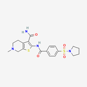6-methyl-2-[[oxo-[4-(1-pyrrolidinylsulfonyl)phenyl]methyl]amino]-5,7-dihydro-4H-thieno[2,3-c]pyridine-3-carboxamide