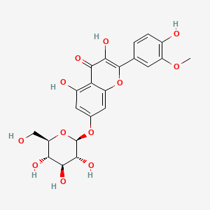 molecular formula C22H22O12 B1230846 3,5-Dihydroxy-2-(4-hydroxy-3-methoxyphenyl)-7-[3,4,5-trihydroxy-6-(hydroxymethyl)oxan-2-yl]oxychromen-4-one CAS No. 6743-96-0