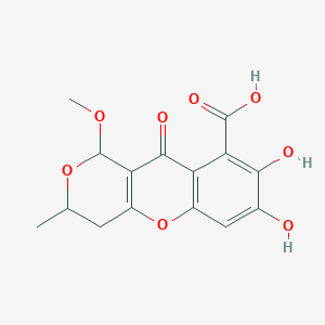 molecular formula C15H14O8 B1230857 7,8-dihydroxy-1-methoxy-3-methyl-10-oxo-3,4-dihydro-1H-pyrano[4,3-b]chromene-9-carboxylic acid 