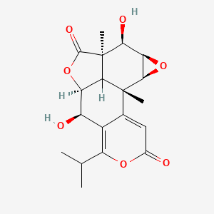 molecular formula C19H22O7 B1230864 (1S,2S,4R,5R,6R,9S,10R)-5,10-dihydroxy-1,6-dimethyl-12-propan-2-yl-3,8,13-trioxapentacyclo[7.7.1.02,4.06,17.011,16]heptadeca-11,15-diene-7,14-dione 