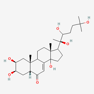 molecular formula C27H44O7 B1230866 (2S,3R,5R,10R,13R)-2,3,14-trihydroxy-10,13-dimethyl-17-[(2R)-2,3,6-trihydroxy-6-methylheptan-2-yl]-2,3,4,5,9,11,12,15,16,17-decahydro-1H-cyclopenta[a]phenanthren-6-one 