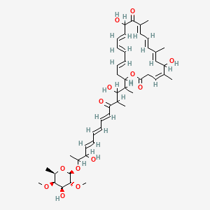 molecular formula C47H66O13 B1230896 (4Z,7E,9E,11E,15E,17E,19E)-22-[(6E,8E,10E)-3,12-dihydroxy-13-[(2R,3R,4S,5R,6R)-4-hydroxy-3,5-dimethoxy-6-methyloxan-2-yl]oxy-4-methyl-5-oxotetradeca-6,8,10-trien-2-yl]-6,14-dihydroxy-5,8,12-trimethyl-1-oxacyclodocosa-4,7,9,11,15,17,19-heptaene-2,13-dione 