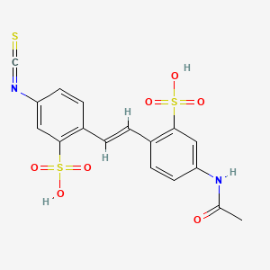 molecular formula C17H14N2O7S3 B1230898 4-Acetamido-4'-isothiocyanostilbene-2,2'-disulphonic acid CAS No. 27816-59-7