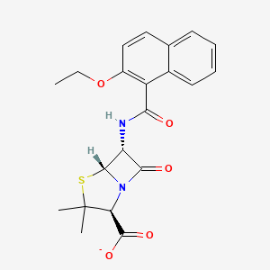 6-[[(2-Ethoxy-1-naphthalenyl)carbonyl]amino]-3,3-dimethyl-7-oxo-4-thia-1-azabicyclo[3.2.0]heptane-2-carboxylate