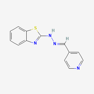 molecular formula C13H10N4S B1230909 (E)-2-(2-(Pyridin-4-ylmethylene)hydrazinyl)benzo[d]thiazole CAS No. 51287-67-3