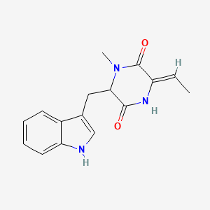 molecular formula C16H17N3O2 B1230911 Tryptophan-dehydrobutyrine diketopiperazine CAS No. 55062-34-5