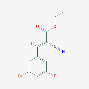 molecular formula C12H9BrFNO2 B12309115 ethyl (E)-3-(3-bromo-5-fluorophenyl)-2-cyanoprop-2-enoate 