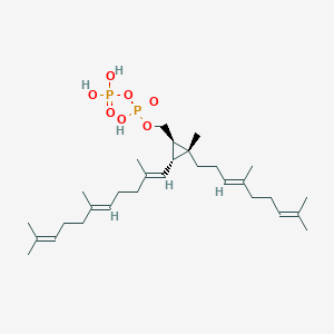 molecular formula C30H52O7P2 B1230923 {(1r,2r,3r)-2-[(3e)-4,8-Dimethylnona-3,7-Dien-1-Yl]-2-Methyl-3-[(1e,5e)-2,6,10-Trimethylundeca-1,5,9-Trien-1-Yl]cyclopropyl}methyl Trihydrogen Diphosphate CAS No. 29849-75-0
