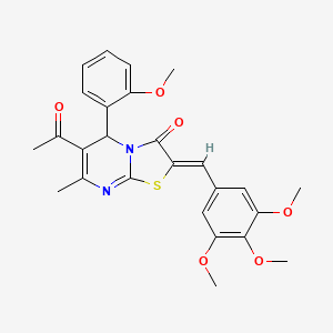 6-acetyl-5-(2-methoxyphenyl)-7-methyl-2-(3,4,5-trimethoxybenzylidene)-5H-[1,3]thiazolo[3,2-a]pyrimidin-3(2H)-one